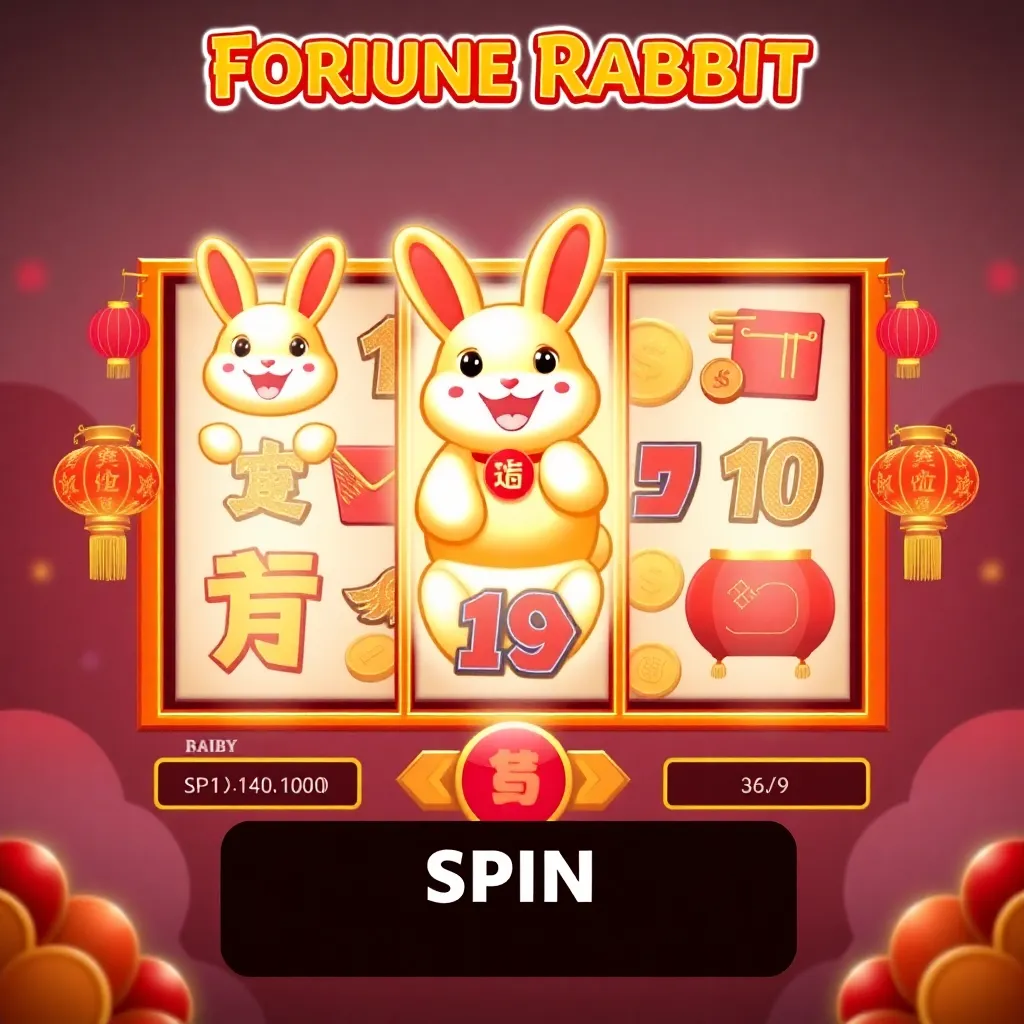 หน้าจอเกม Fortune Rabbit — 3 รีล 1 เพย์ไลน์ ธีมกระต่ายทองคำ